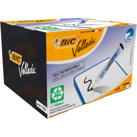 Bic Velleda170 Dry Wipe Broad Blk Pack 48