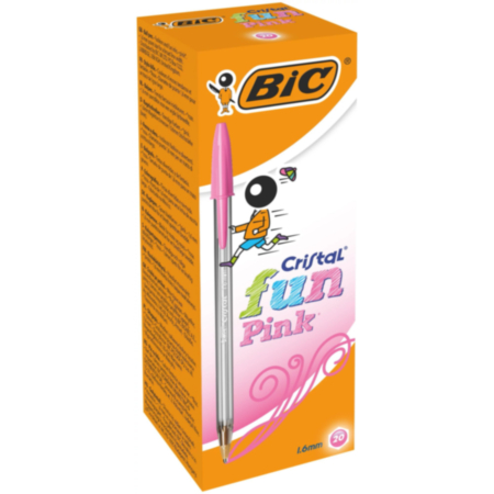 Bic Crystal Fun Pen Pink Pack 20
