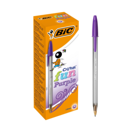 Bic Crystal Fun Pen Purple Pack 20