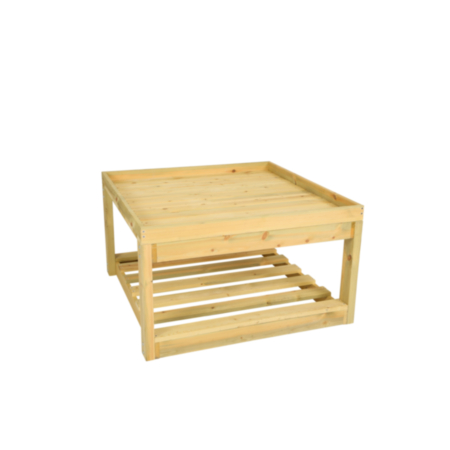 Outdoor Wooden Square Table with Storage