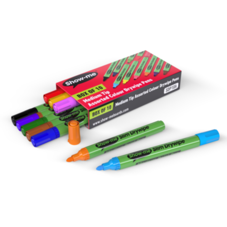 Show-me Drywipe Pen Med Tip Ass Pk 10
