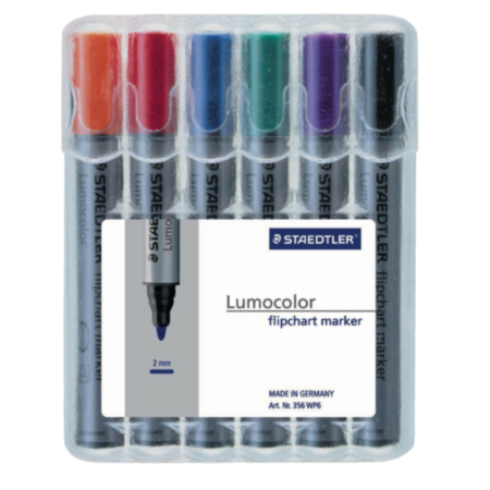 Lumocolor Flipchrt Mrker Astx6