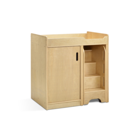 Wooden Child Care Nappy Change Storage Unit With Built In Steps