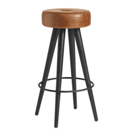 Malibu Bruciato Tan Leather Cafe Bistro Stool