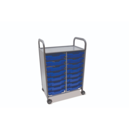 Callero Plus Classroom Storage Trolley with 16 Shallow Trays