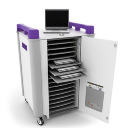 LapCabby 16H Laptop Storage and Charging Trolley - Purple