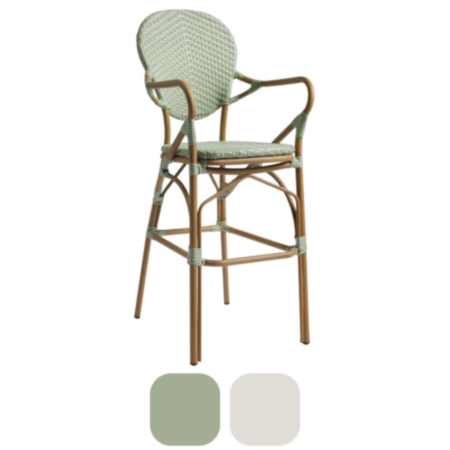 Brittany Aluminium Parisian Cafe Bistro Bar Stool