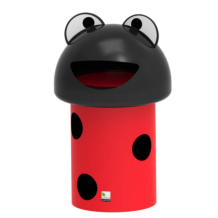 Outdoor Recycled Ladybug Mini Buddy Bin for Playgrounds