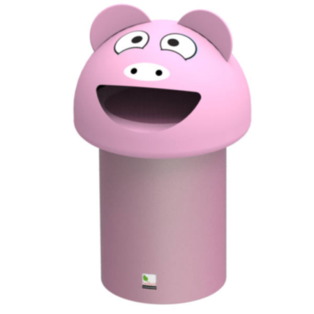 Outdoor Recycled Piglet Mini Buddy Bin for Playgrounds