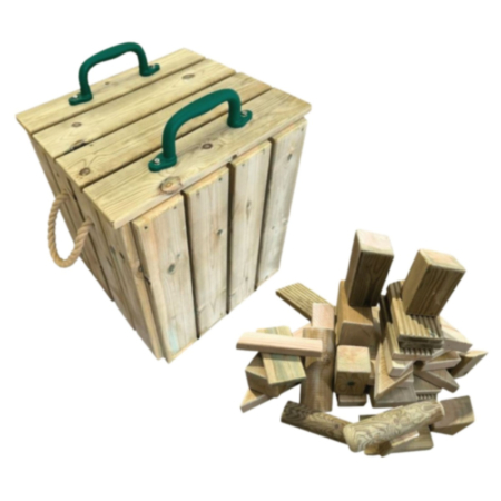 EYFS Assorted Timber Building Blocks Including Storage Box