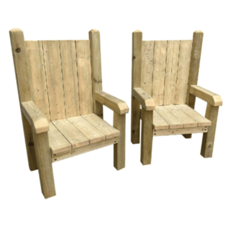 Early Years Outdoor Wooden Story Telling Chairs - Pair