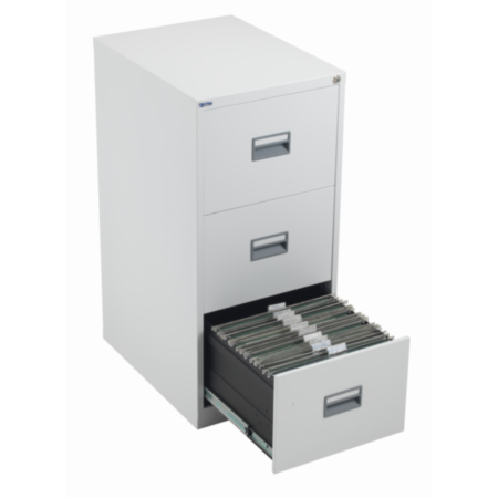 Steel 3 Drawer Filing Cabinet - White