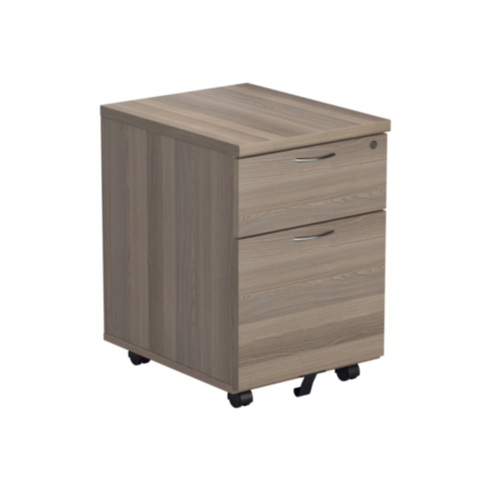 2 Drawer Mobile Pedestal - Grey Oak
