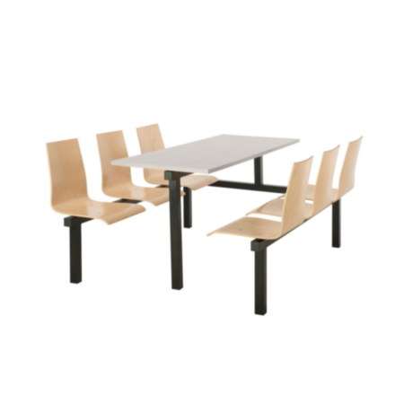 Elwood Fast Food 6 Seater Wooden Seating Unit- with 1 Accessible Side