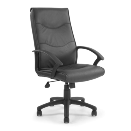 Swithland High Back Black Leather Executive Office Chair-Black