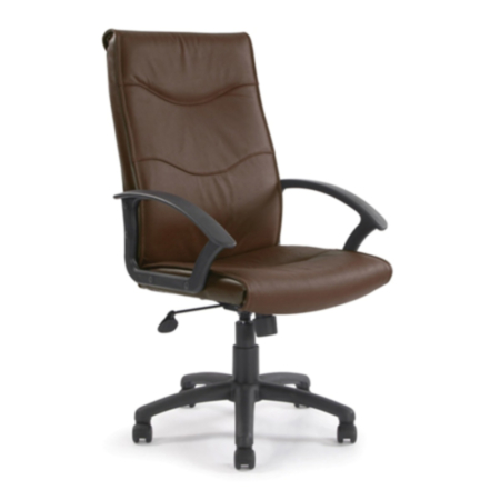Swithland High Back Black Leather Executive Office Chair-Brown