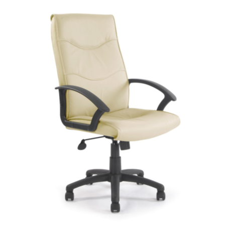 Swithland High Back Black Leather Executive Office Chair-Cream