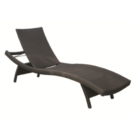 Ligure Rattan Commmercial Sun Lounger-Dark Brown