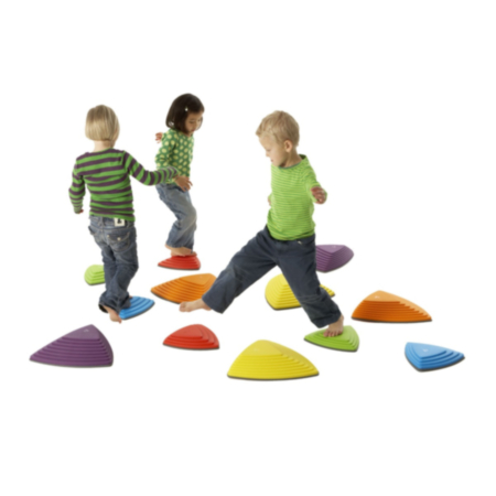Early Years  Balancing River Shaped Stepping Stones-Bright Colours