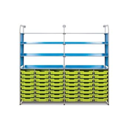 Large Shallow Tray Double Column Modular Storage Unit 