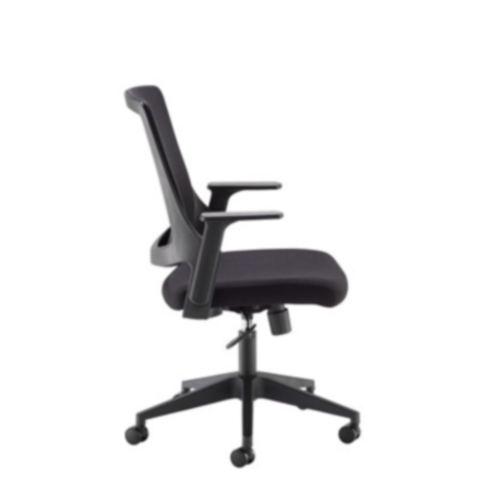 Duffy Black Mesh Back Ergonomic Office Operator Chair with Black Fabric Seat
