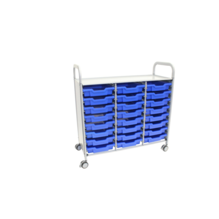 Callero Plus Classroom Storage Trolley with 24 Shallow Trays