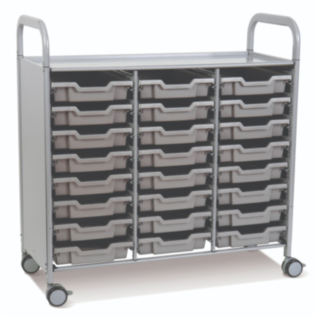 Callero Plus Classroom Storage Trolley with 24 Shallow Trays
