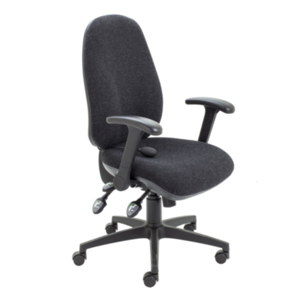 Maxi Ergonomic Office Chair With Folding Arms - Charcoal