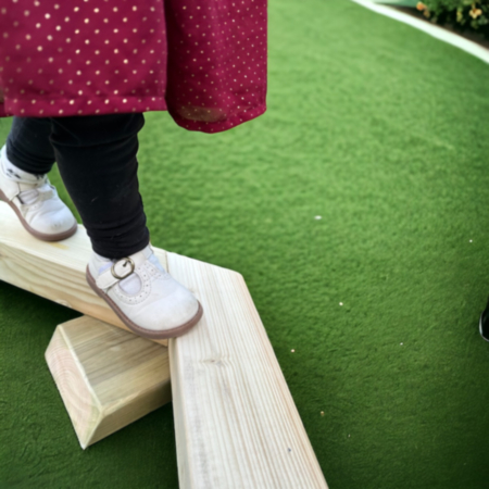Children&#039;s Playground Activity Wooden Zig Zag Balance Beam