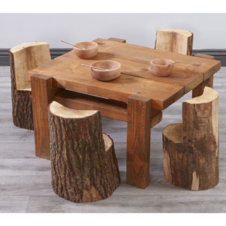 Early Years Wooden Country Cafe Set includes 4 Chairs