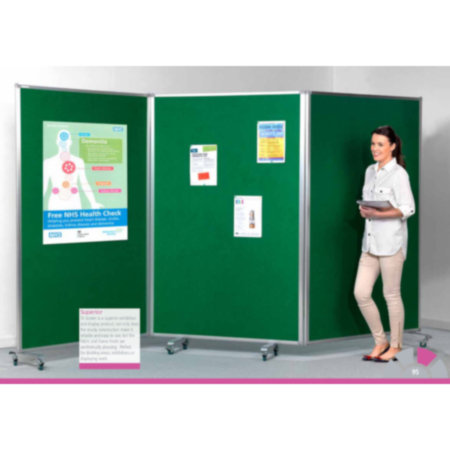 Mobile Tri Presentation Screens and Double Sided Room Divider