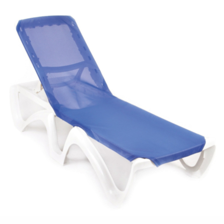 Odyssee Plastic Commercial Sun Lounger-Blue and White