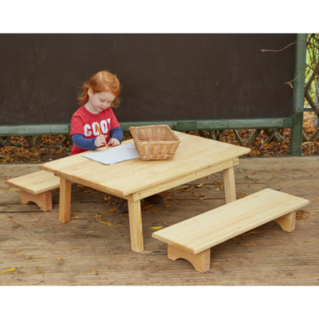 Early Years Wooden Low Table and Benches