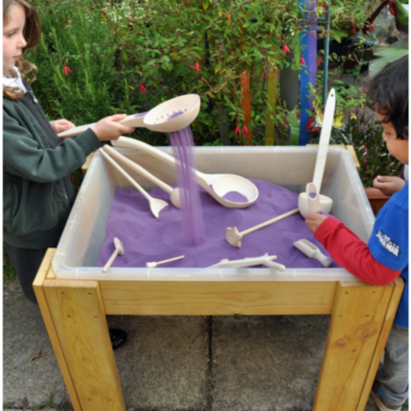 Early Years Clear Sand And Water Tray with Wooden Stand