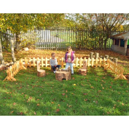 Early Years Wooden Long Low Picket Fences - Pack of 4