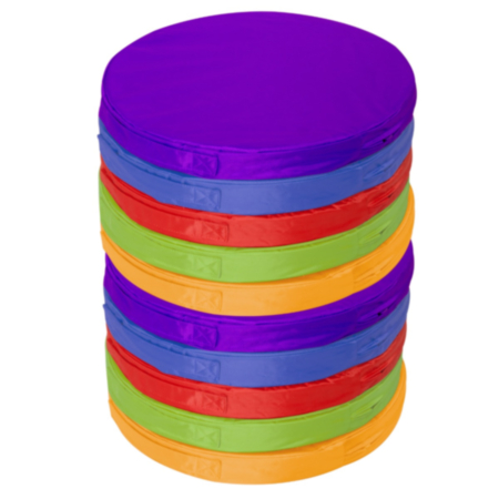 Early Years Circular Foam Filled Carry Cushions with Storage Holdall - Pack of 10 