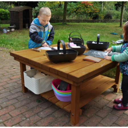 Early Years Large Outdoor Wooden Workstation Table