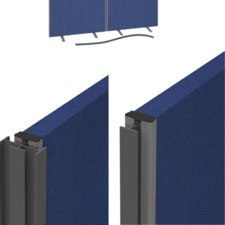 Floor Standing Fabric Screen 2 or 4 Way Panel Linking Strip