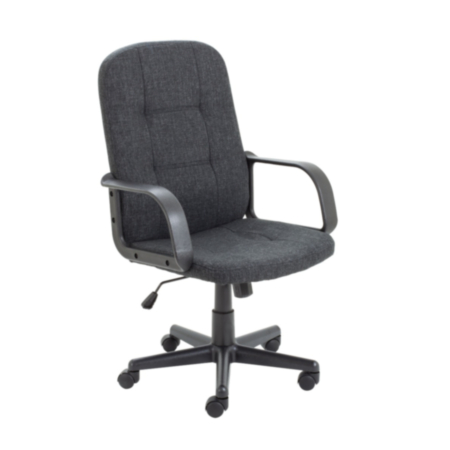Jack II Ergonomic Fabric Executive Swivel Office Chair With Fixed Arms - Charcoal