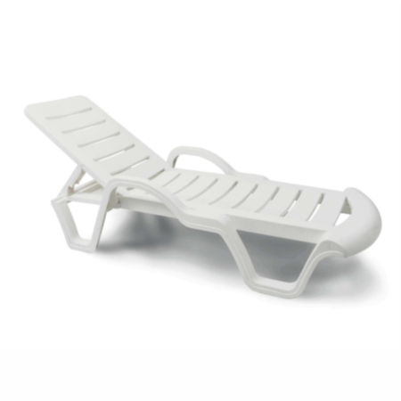 Savona Plastic Stackable Commercial Sun Lounger-White 