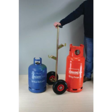 Twin hook cylinder trolleys, for 15kg butane and 13kg/19kg propane cylinders