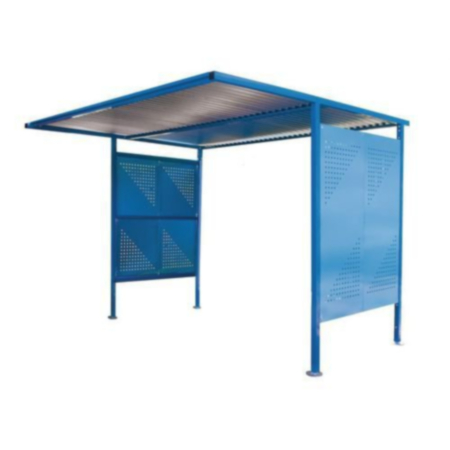 Traditional Modular Cycle Shelters - Main Bay - 2300Mm Wide - Open Back - Painted - Blue