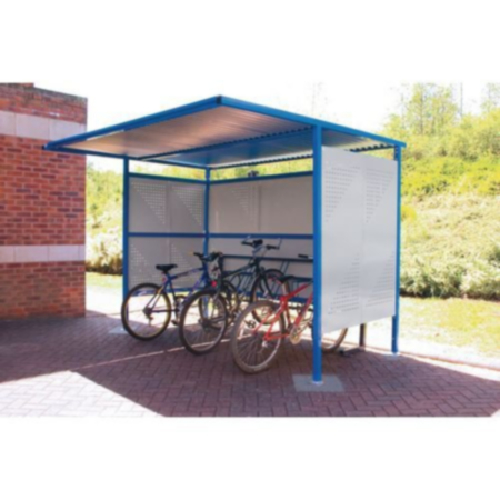 Traditional Modular Cycle Shelters - Main Bay - 3000Mm Wide Closed Back - Painted - Blue
