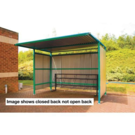 Traditional Modular Cycle Shelters - Main Bay - 3000Mm Wide Open Back - Galvanised - Green