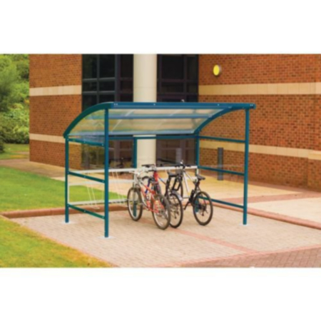 Premium Cycle Shelter And Cycle Rack - Extension Shelter - Plastic Roof And Sides - Blue