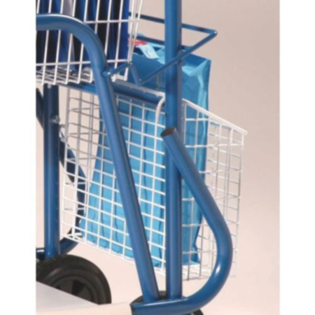Mailroom trolley rear pannier basket