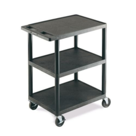 Light duty plastic trolleys with 3 shelves