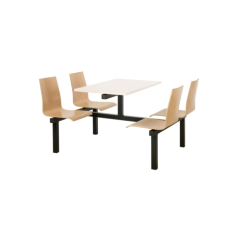 Elwood Fast Food 4  Seater Wooden Seating Unit- with Both Sides Accessible 