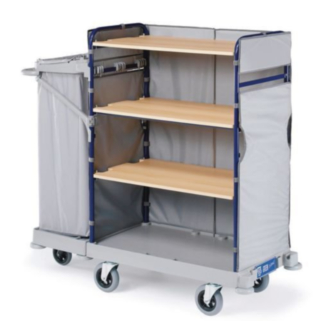 Detachable three sided maid service trolley