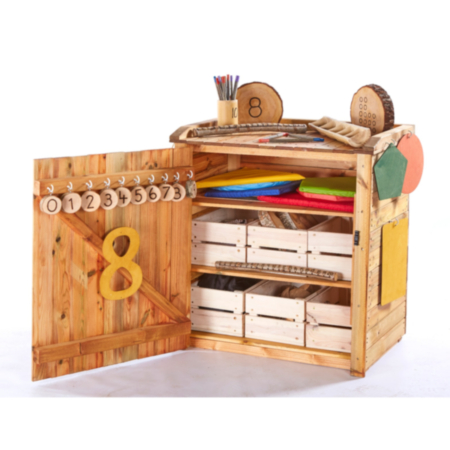 Wooden Outdoor Maths Shedlet with Chalkboard Door